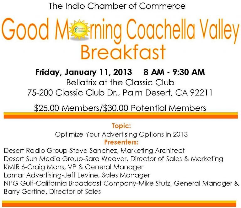 Good morning Coachella Valley breakfast